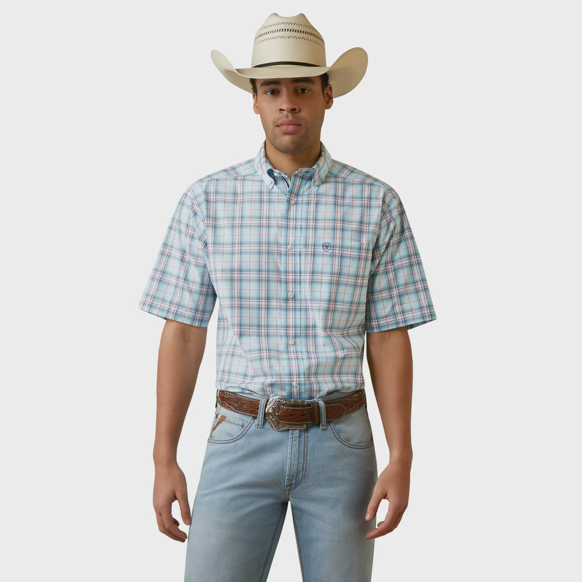Ariat Men's Pro Series Osiel Classic Fit SS Shirt - White