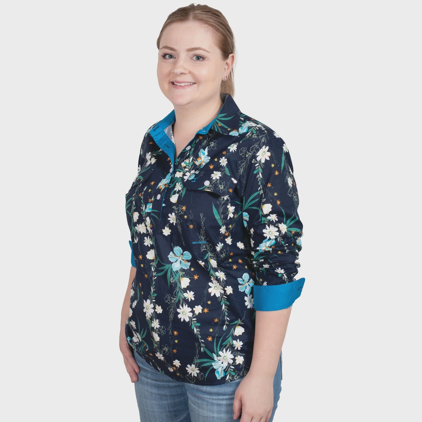 Just Country Women's Georgie - Navy Orchids/Blue Jewel