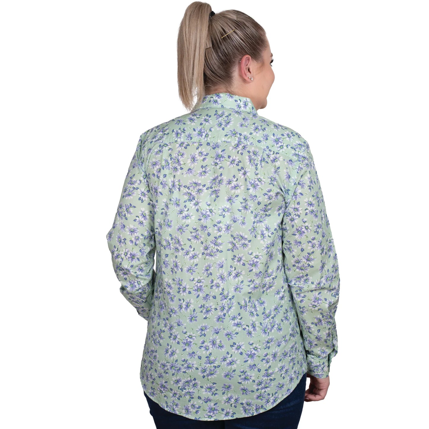 Women's Abbey Full Button Shirt - Sage Daisy