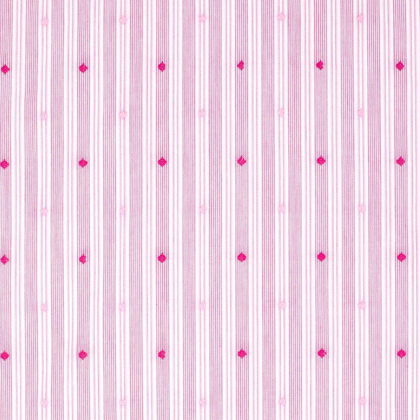 Women's Jahna Trim Half Button Shirt - Hot Pink/White/Hot Pink Stripe