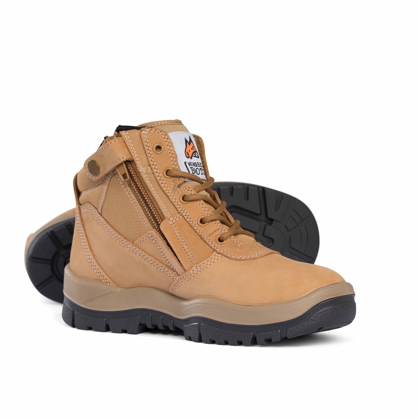 Lowcut Mongrel Wheat ZipSider Steel Toe with No Scuff Cap
