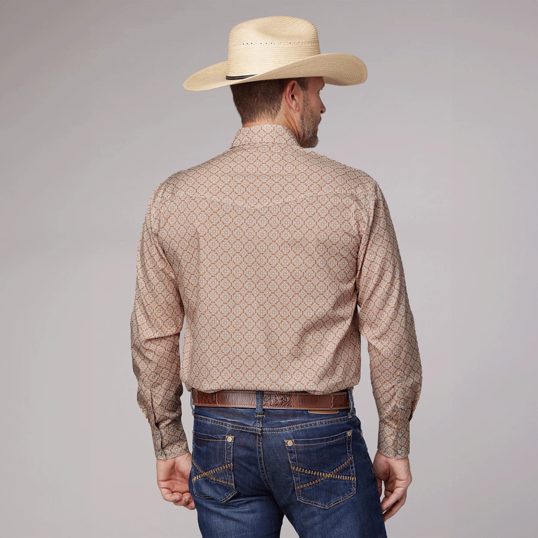 Roper Men's Amarillo Sedona Sunset Collection Shirt - Rust