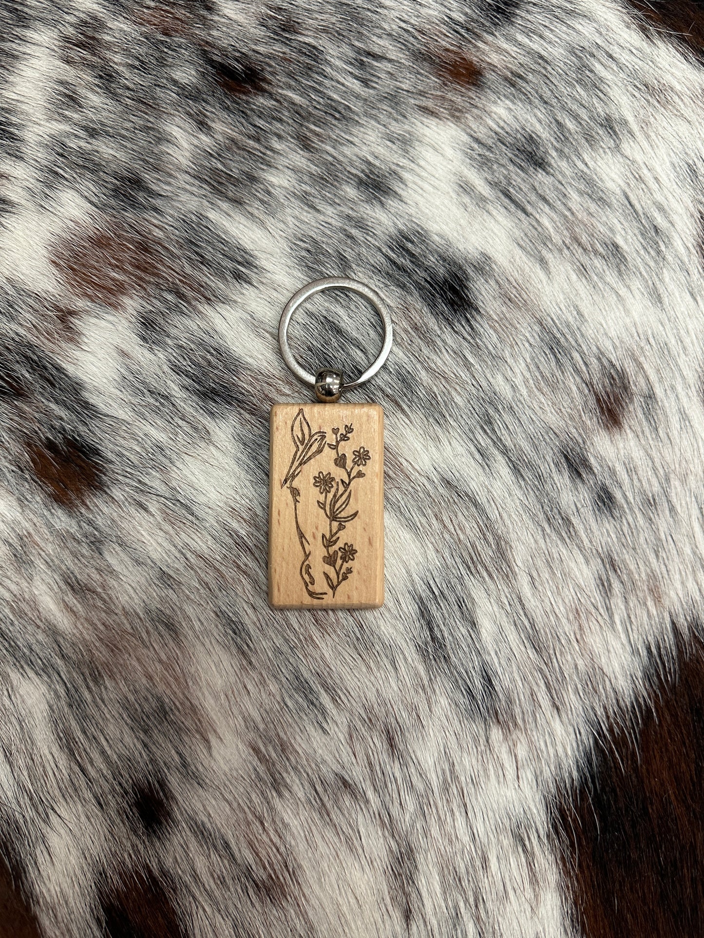 Floral Horse Keychain