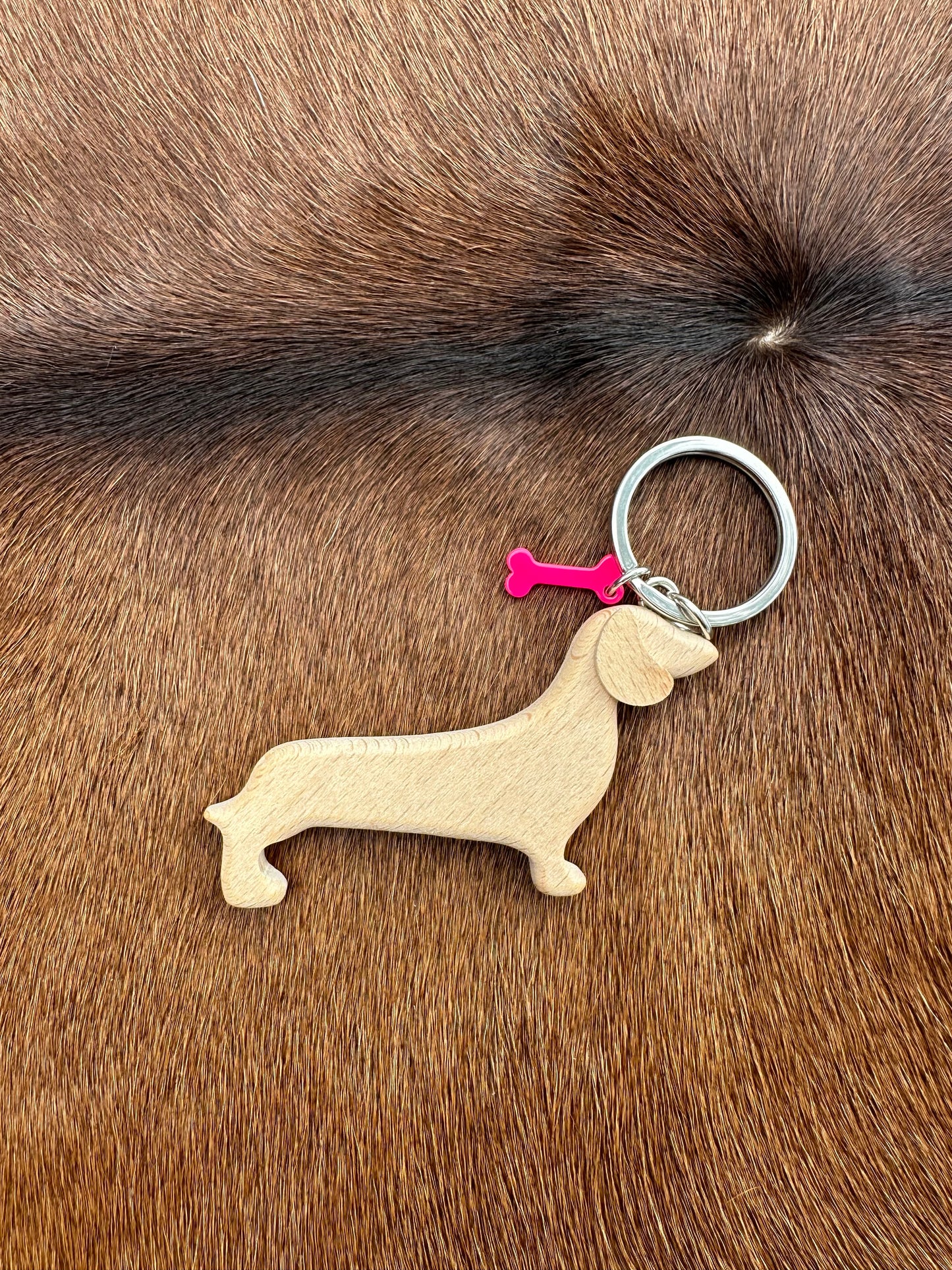 Dachshund Wooden Keyring