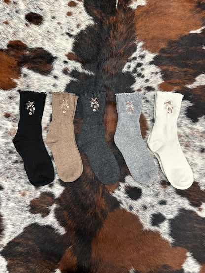 Floral Crew Socks