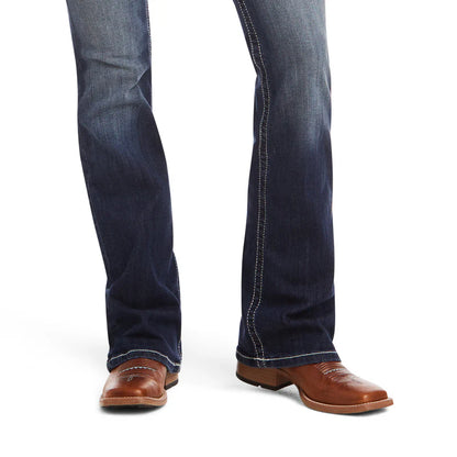 R.E.A.L. Mid Rise Stretch Entwined Boot Cut - Marine
