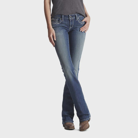 R.E.A.L. Mid Rise Stretch Entwined Boot Cut - Marine