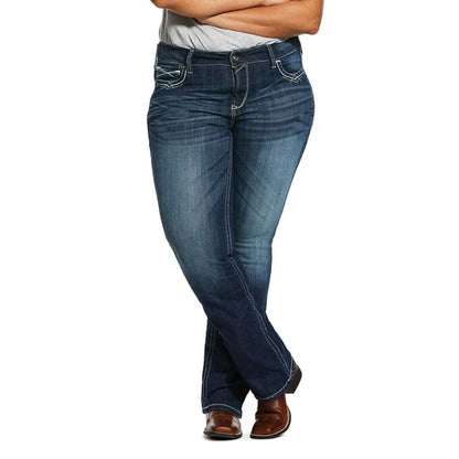 R.E.A.L. Mid Rise Stretch Entwined Boot Cut - Marine