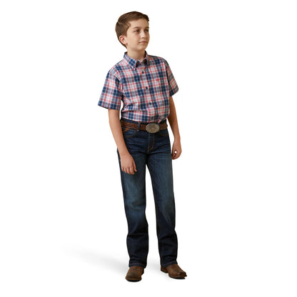 Ariat Boy's Pro Series Olen Classic Fit SS Shirt - Bay Blue