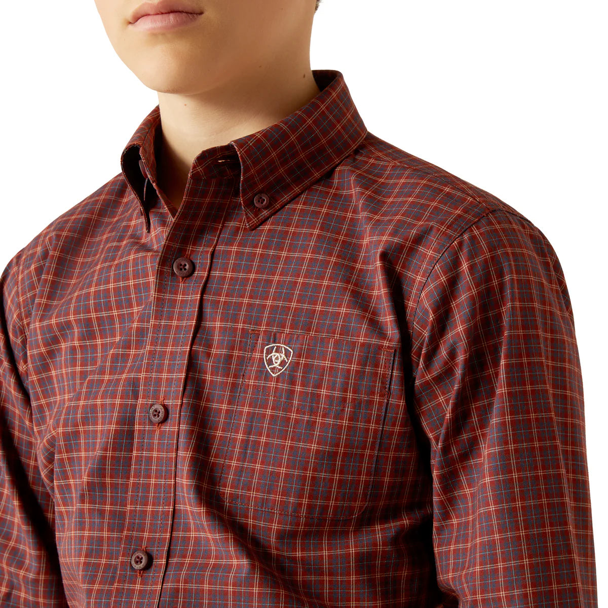 Ariat Boys Pro Series Pavel Classic Fit Shirt - Burgundy