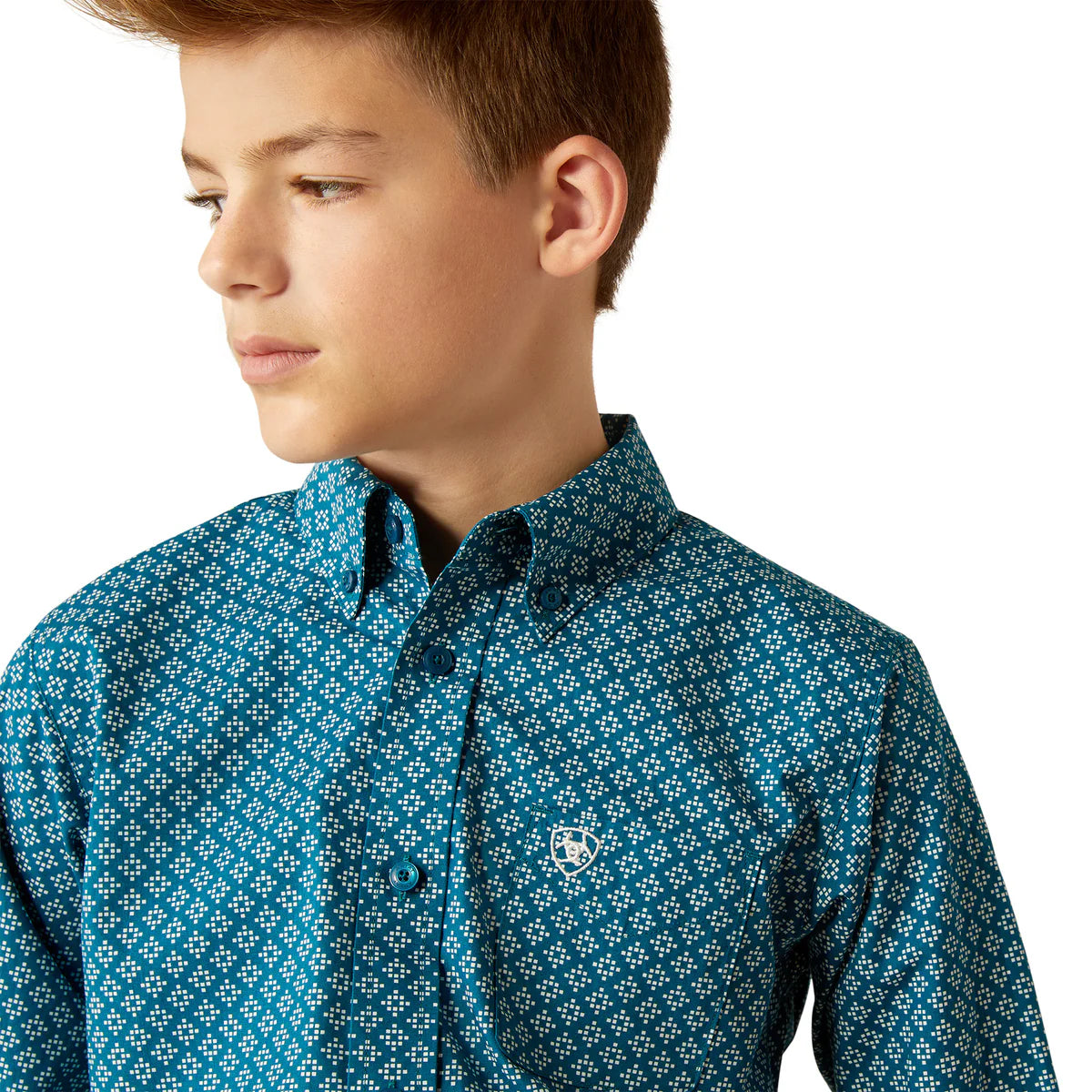 Ariat Boys Petey Classic Fit Shirt - Dark Teal