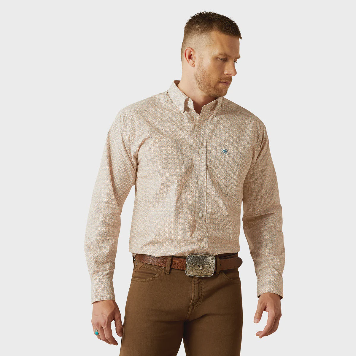 Ariat Men's Johnny Classic Fit Shirt - Light Brown
