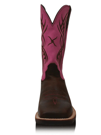 Twisted X Womens Ruff Stock -  Chocolate/Neon Pink