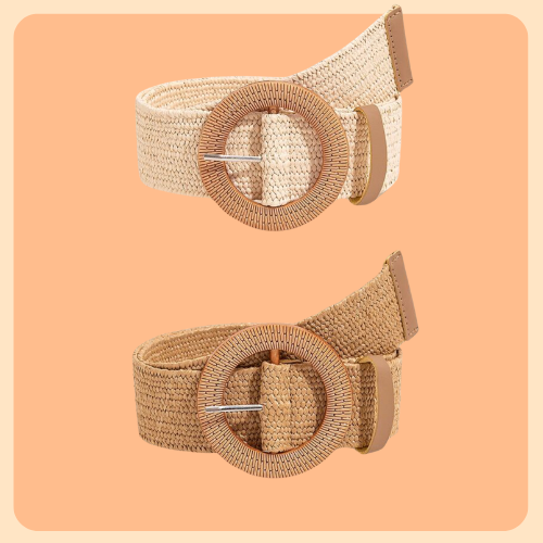 Braided Straw Belt - Circle Buckle