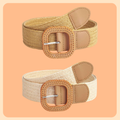 Braided Straw Belt - Square Buckle