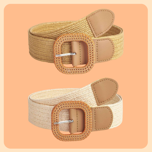 Braided Straw Belt - Square Buckle