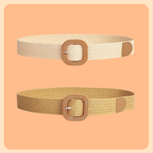 Braided Straw Belt - Square Buckle