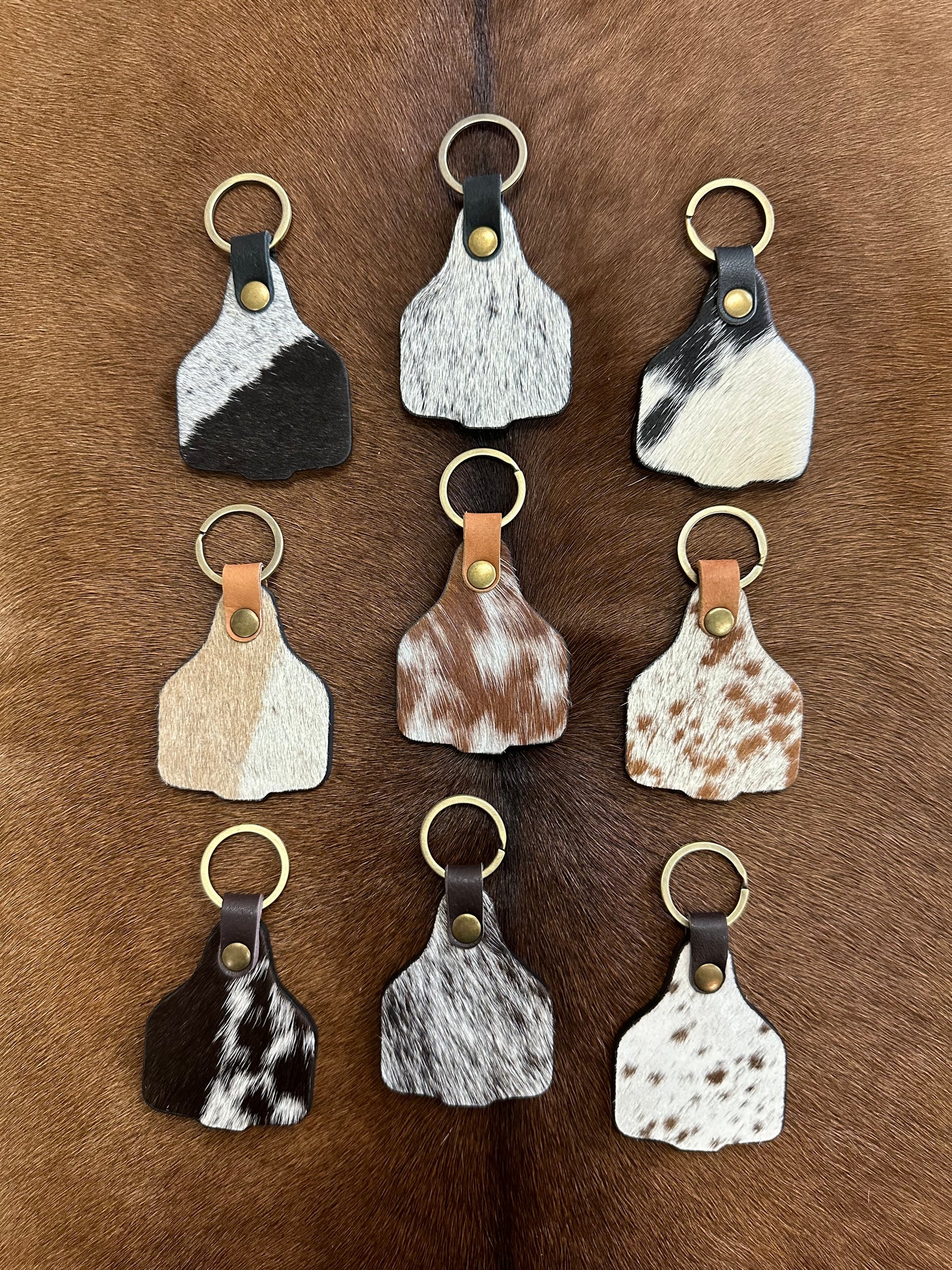 Cowhide and Leather Keyring