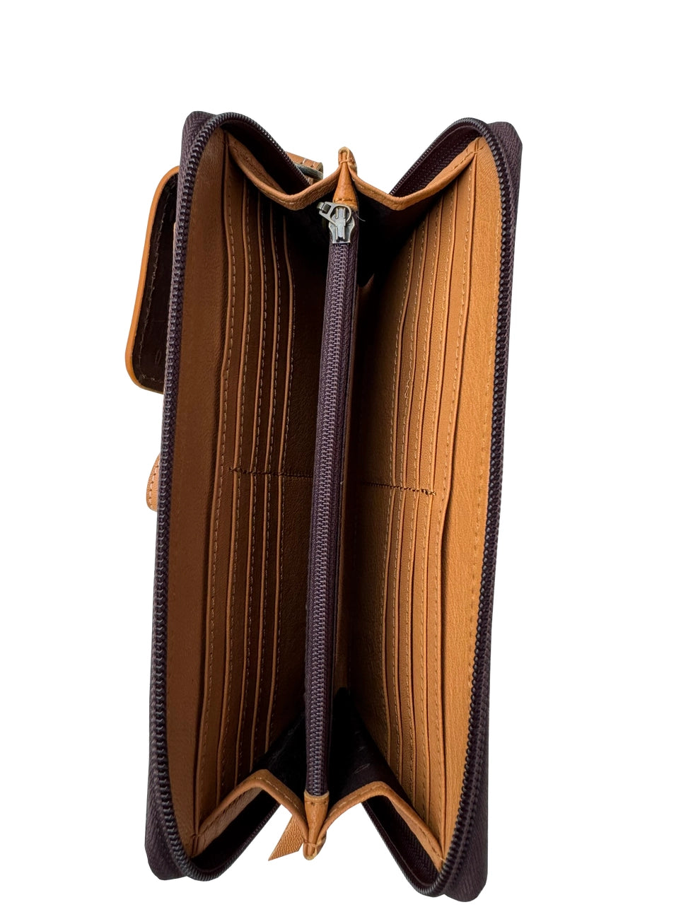 Tooled Leather Cowhide Boot Stitch Clutch Wallet