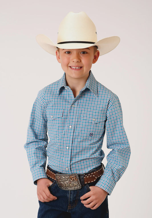 Boys Amarillo Collection Shirt - Check Blue