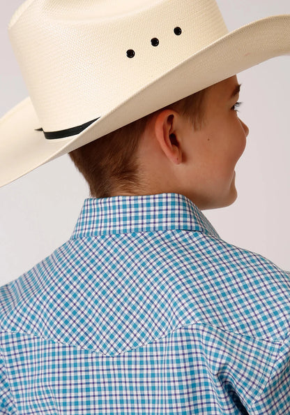 Boys Amarillo Collection Shirt - Check Blue