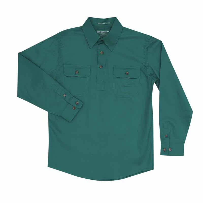 Just Country Boys Lachlan  Work Shirt - Dark Green