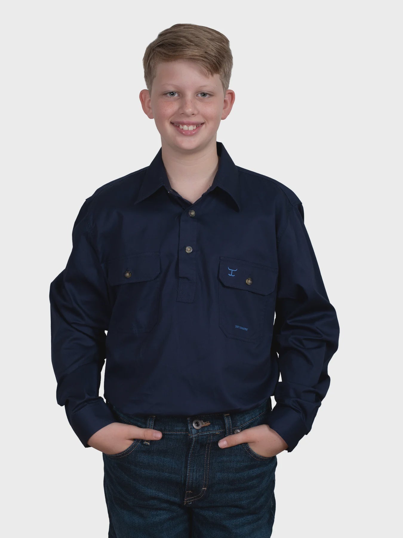 Just Country Boys Lachlan Work Shirt - Navy