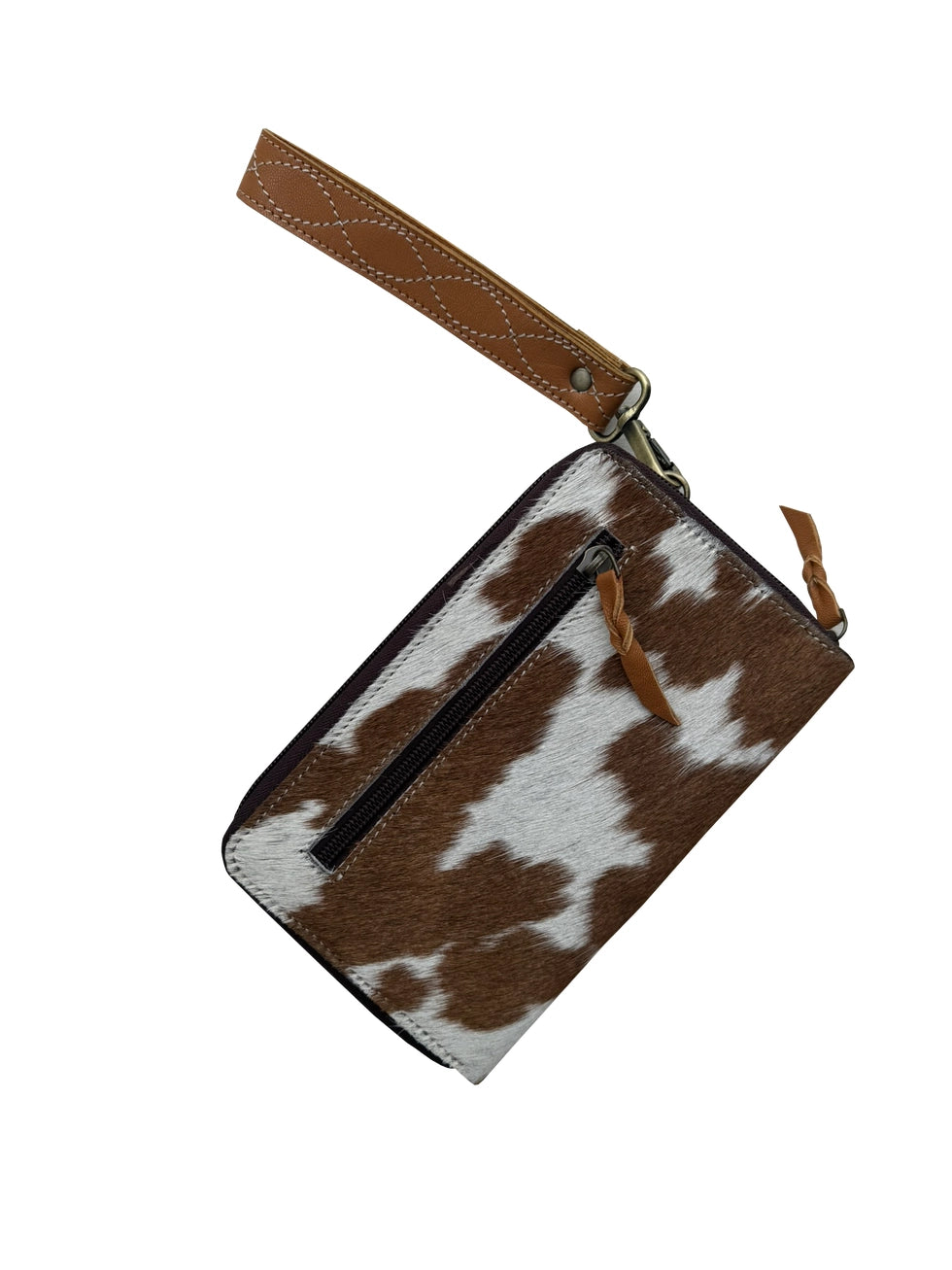 Tooled Leather Cowhide Boot Stitch Clutch Wallet