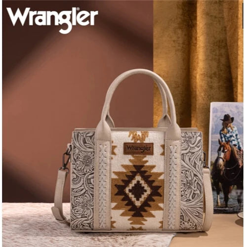 Wrangler Aztec Tooled Crossbody Bag
