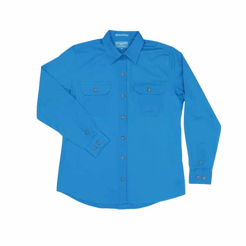 Just Country  Womens Brooke Full Button  Shirt - Blue Jewel