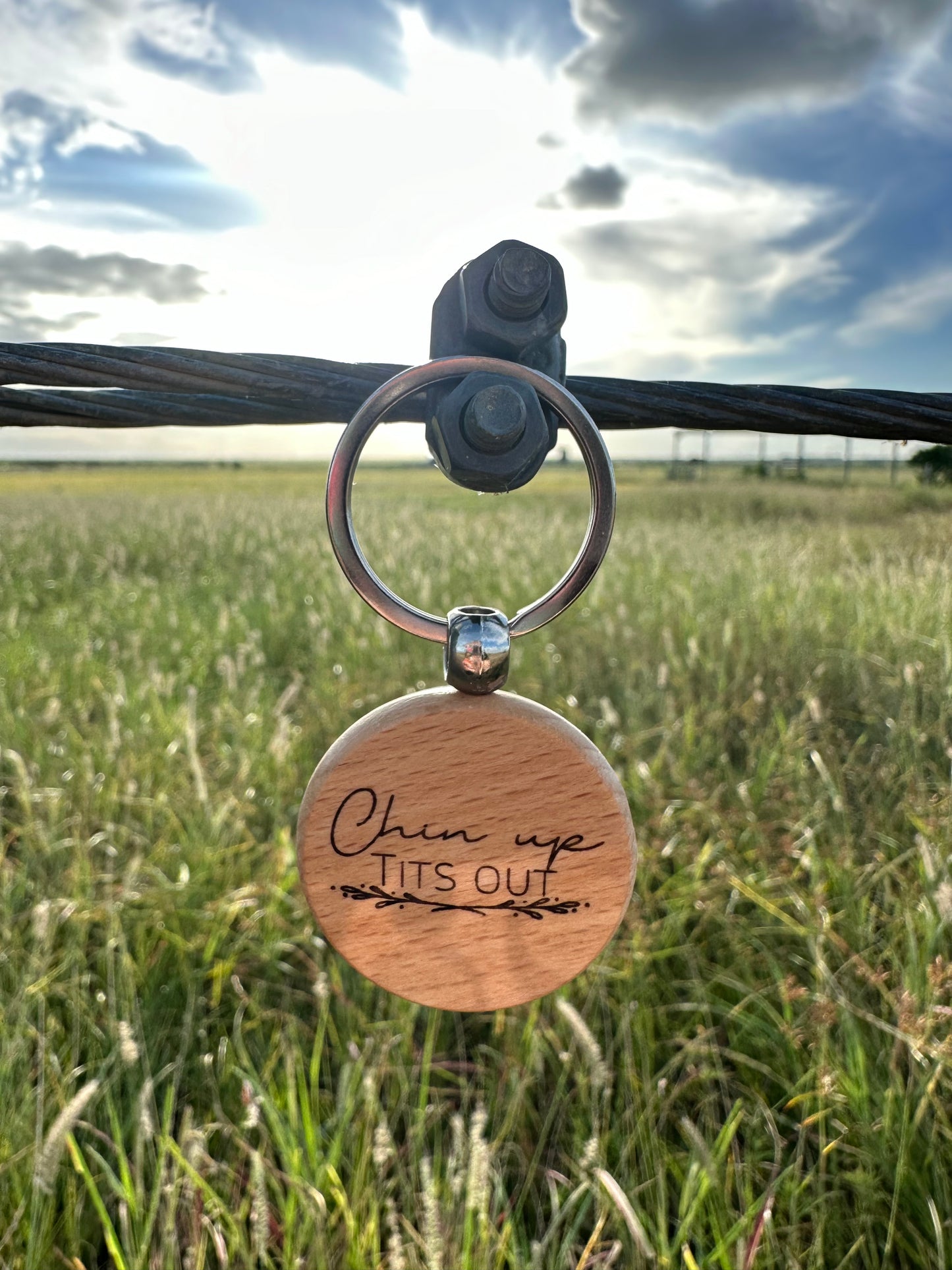 'Chin Up, Tits Out' Keychain