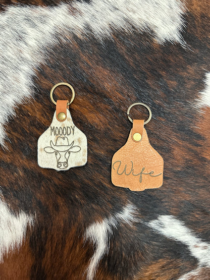 ‘Moody’ Cowhide Keyring