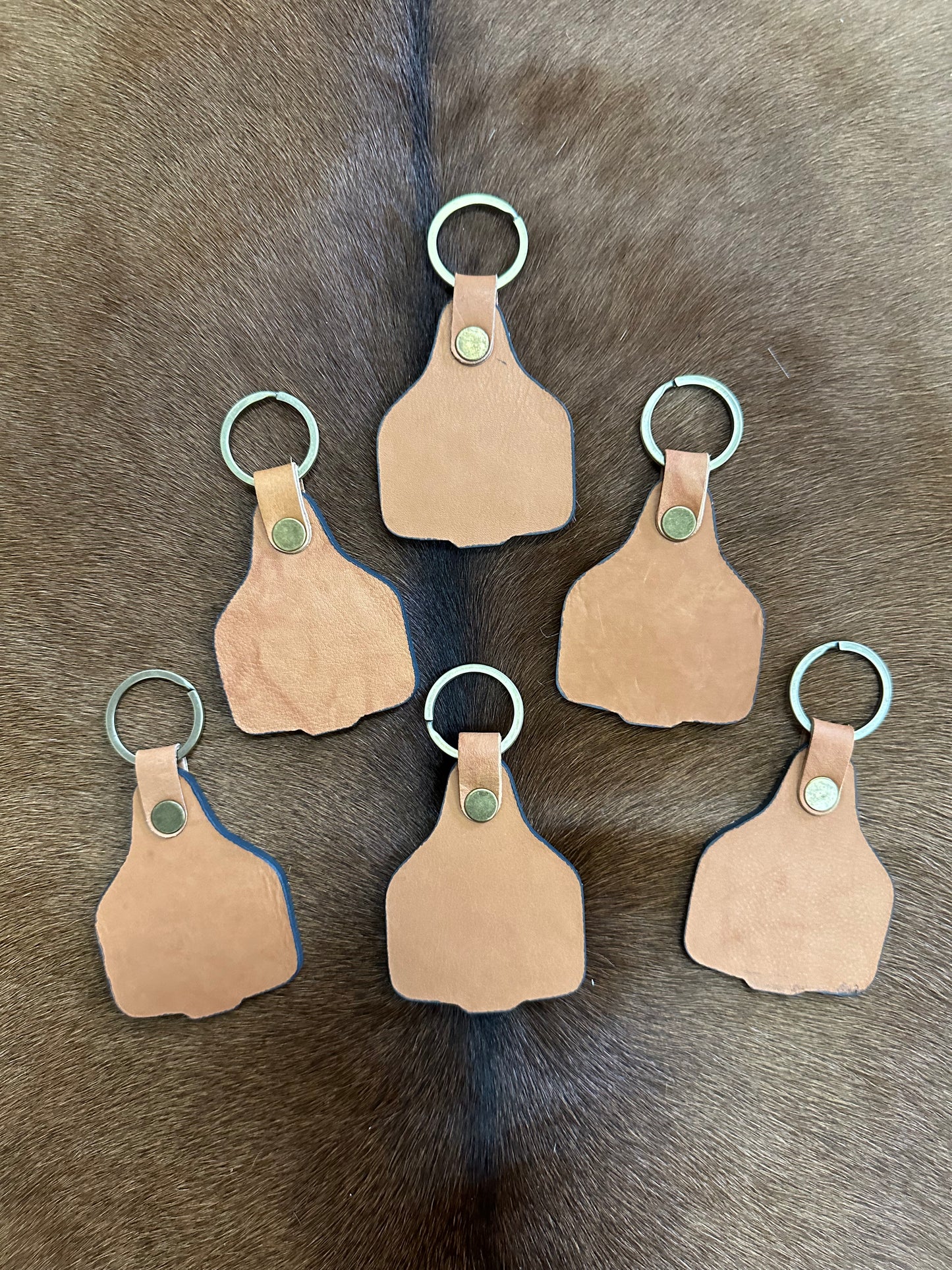 Cowhide and Leather Keyring