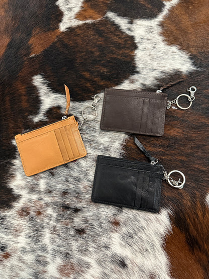 Tooled Leather, Cowhide and Cows Head Decal Key/Card Case