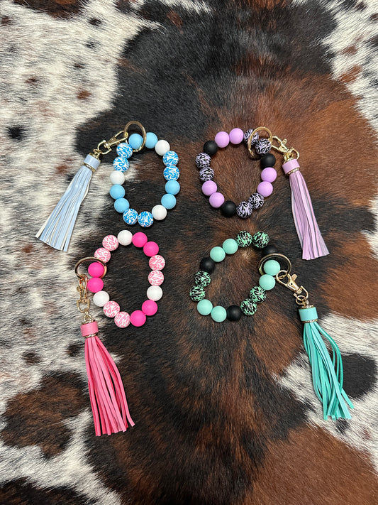 Tassel & Beaded Bracelet Keychain