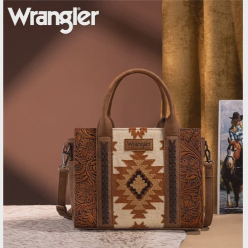Wrangler Aztec Tooled Crossbody Bag