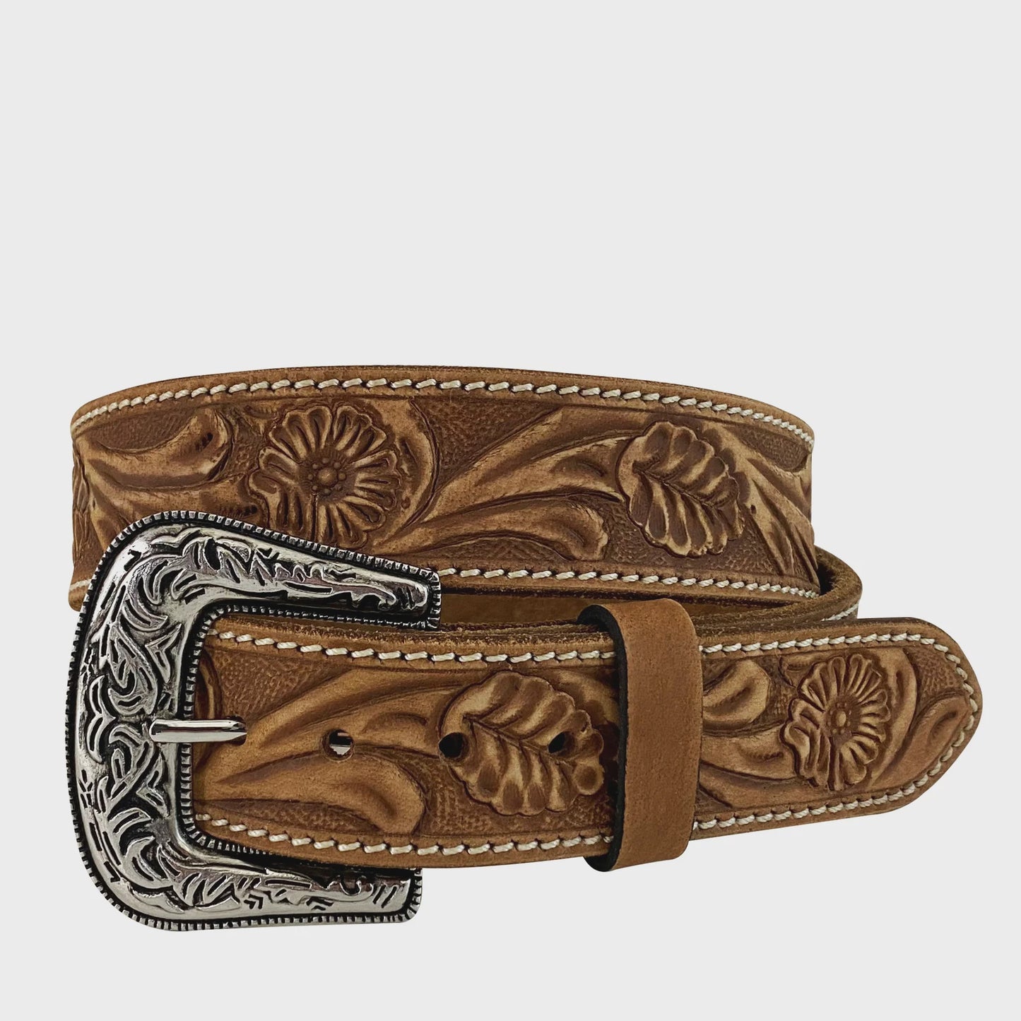 Genuine Hand Tooled Leather Belt