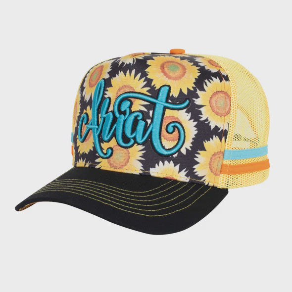 Ariat Sunflower Script Trucker Cap - Blue Burst