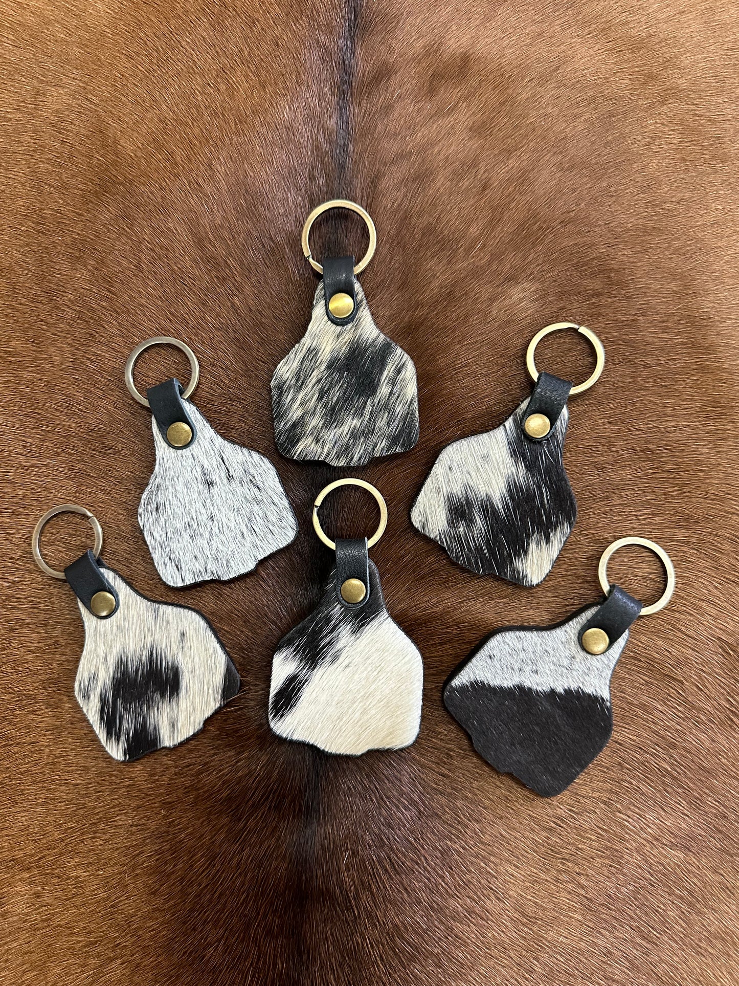 Cowhide and Leather Keyring