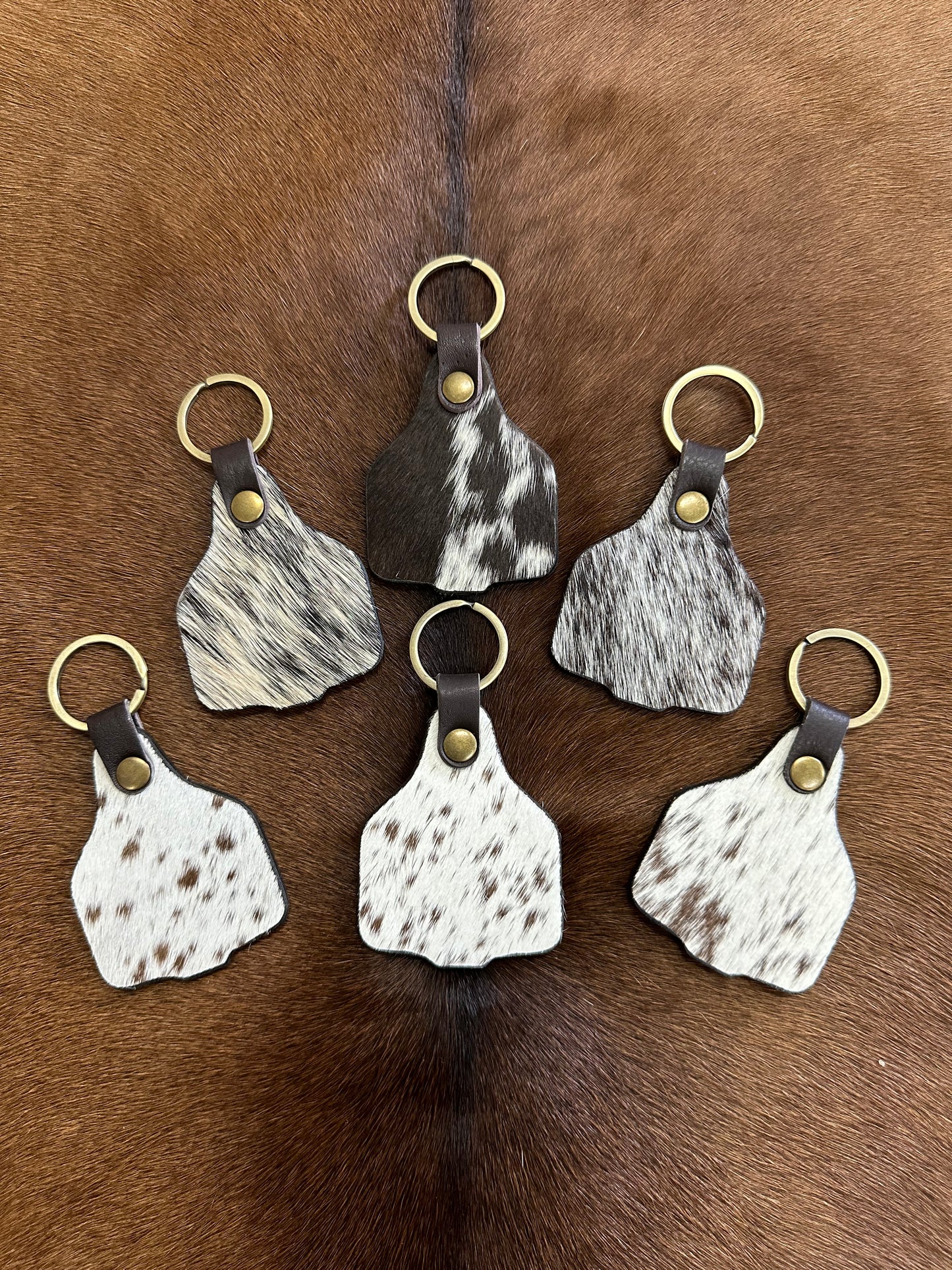 Cowhide and Leather Keyring