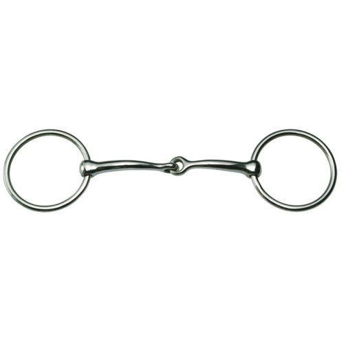 Curved Mouth Ring Snaffle Bit