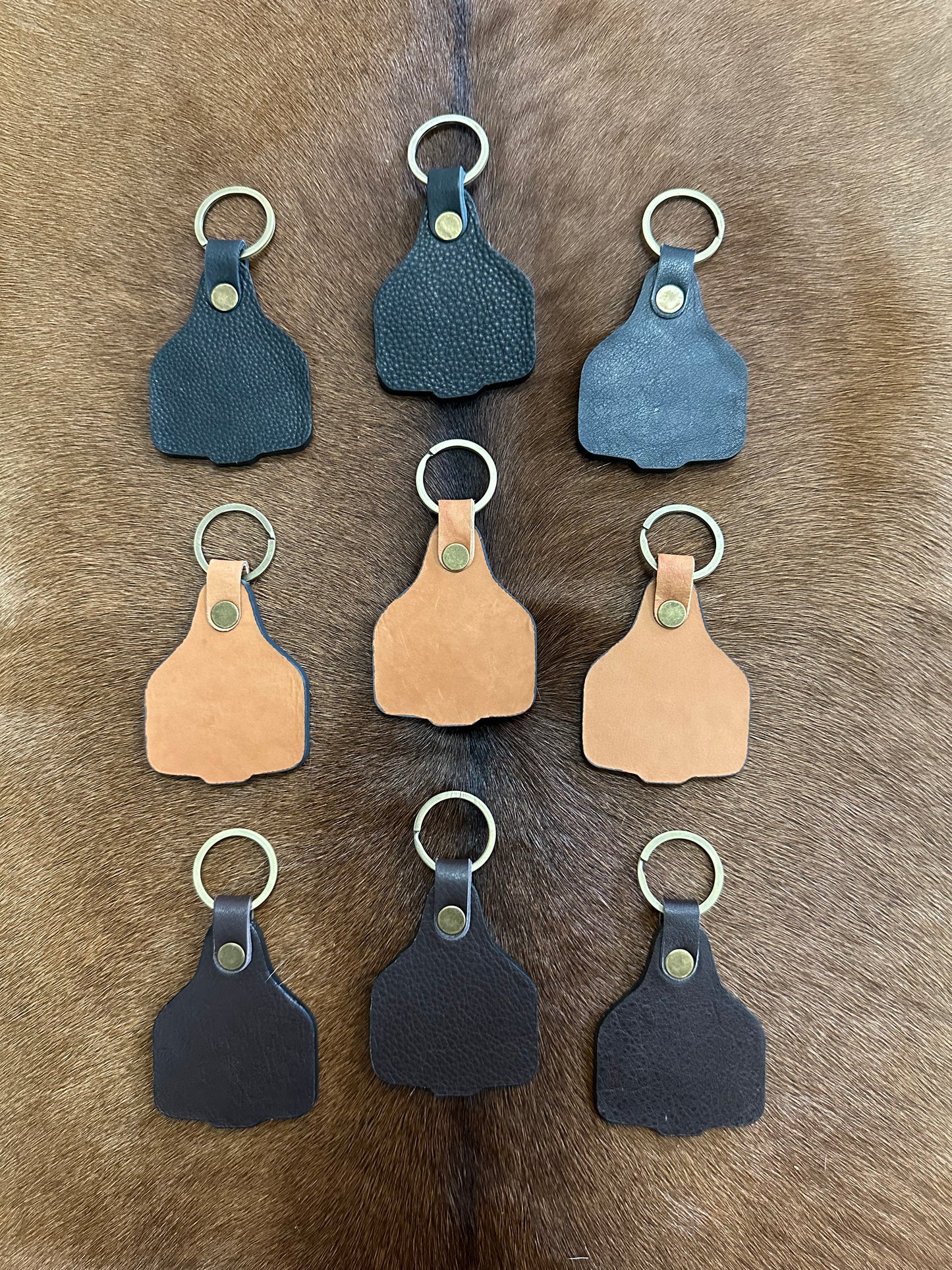 Cowhide and Leather Keyring