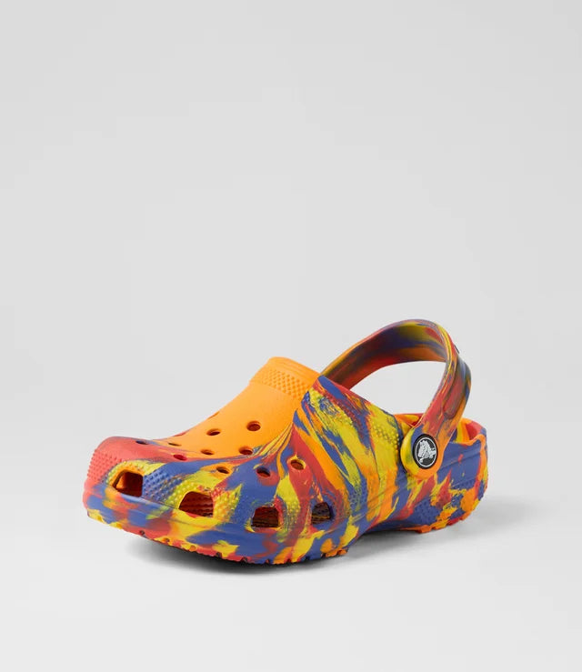 Crocs - Kids Classic Clog - Marbled Orange Zing