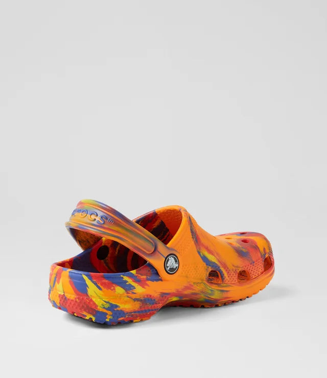 Crocs - Kids Classic Clog - Marbled Orange Zing