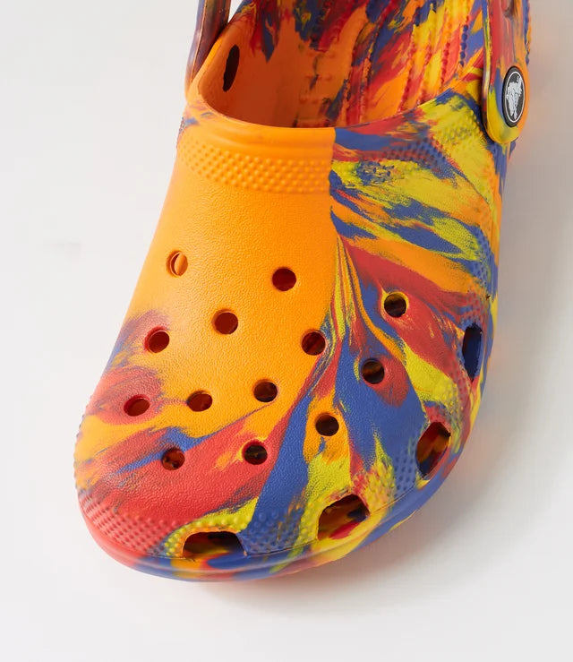Crocs - Kids Classic Clog - Marbled Orange Zing