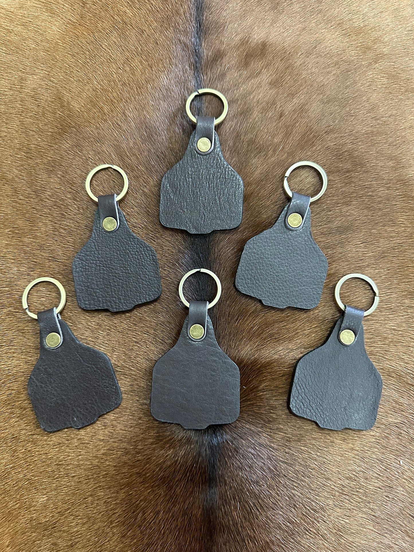 Cowhide and Leather Keyring