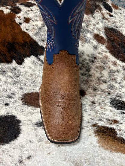 Ariat Men’s Sport Western - Red Angus Brown/Royal Blue