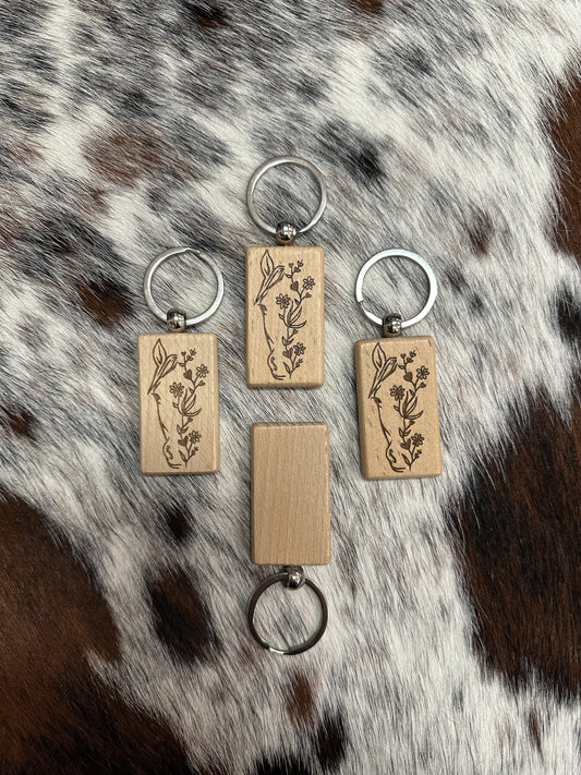 Floral Horse Keychain