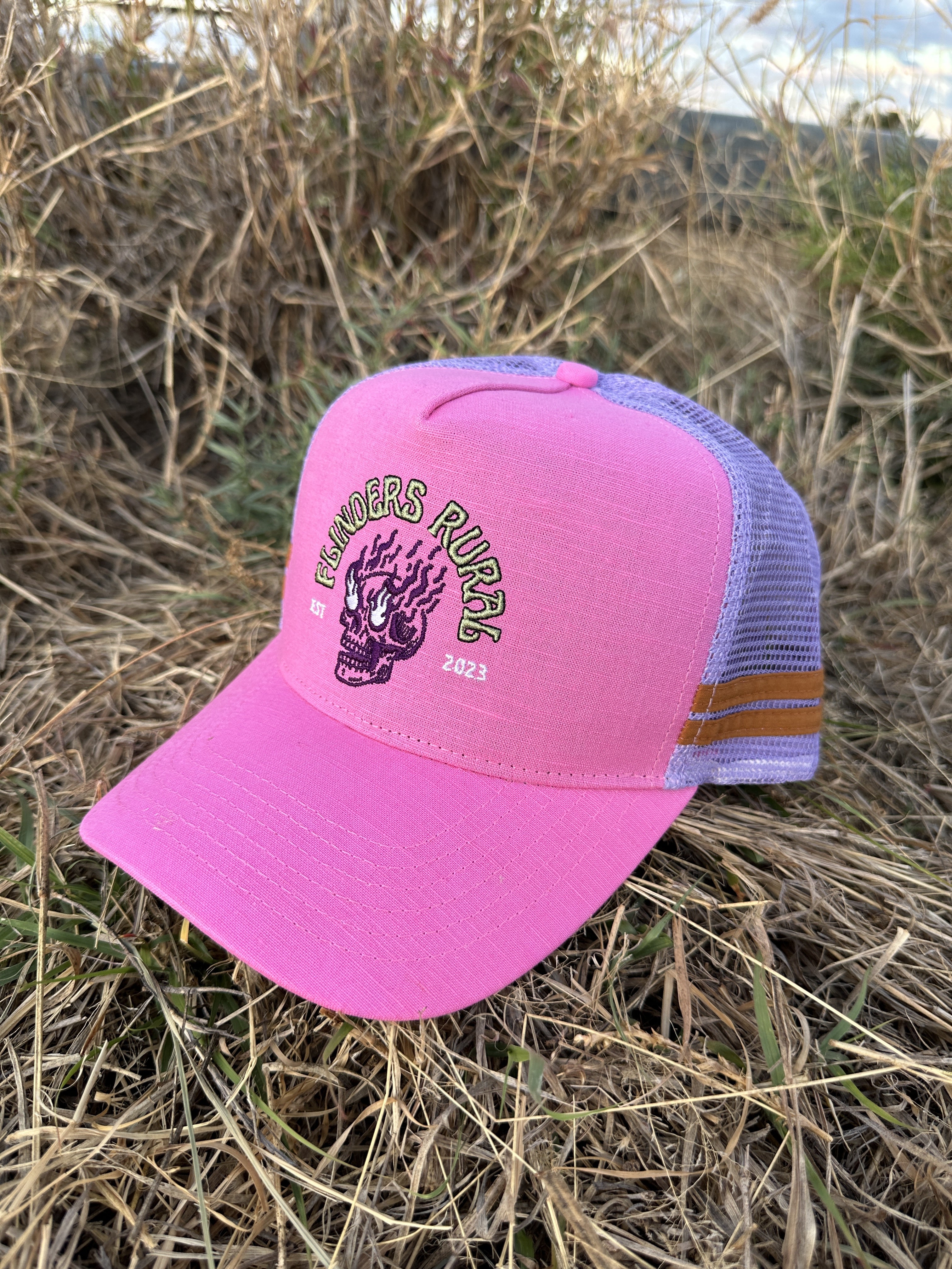 Flinders Rural Trucker Cap - Pink Linen