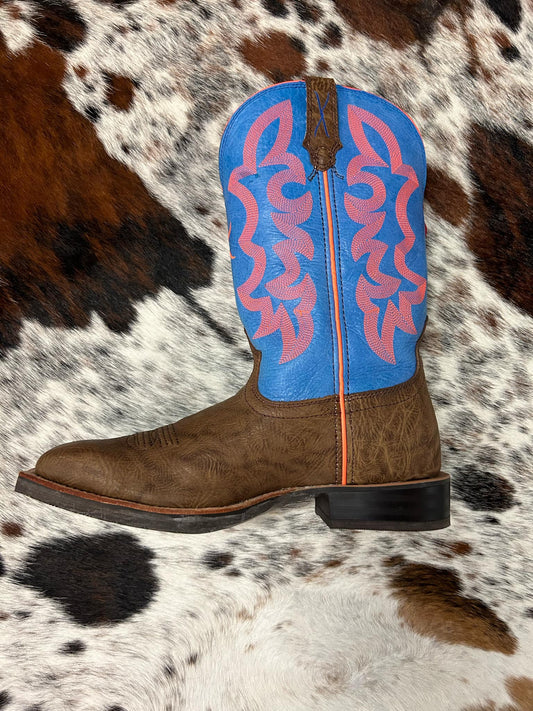 Twisted X Mens Ruff Stock - Brown Shoulder/Neon Blue